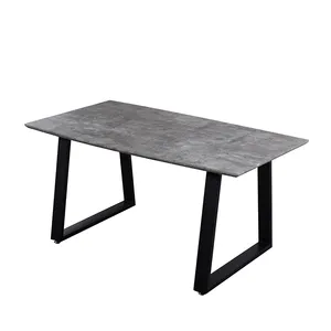 עיצוב מודרני ממוחזר עץ אורן מעץ עם נייר שיש שולחן אוכל פשוט שולחן אוכל וכסא