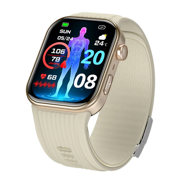2026 New 1.95inch Amoled Screen ECG Air Pump Pressure Monitor Wrist Watches Elderly Fall Detection SOS Call S191 Smart Watch