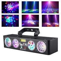 Lumière d'effet de scène LED laser 6-en-1 30W, lumière stroboscopique activée par le son, DMX, éclairage d'ambiance disco DJ