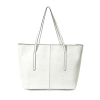 Tas Tote Kulit Asli Vintage Wanita Anti Maling dengan Ritsleting, Kapasitas Besar, Warna Solid, Tas Selempang Fashion Musim Panas