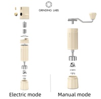 Molinillo de Café Portátil 2 en 1 H40, Manual con Manivela y Eléctrico USB-C, Molinillo de Bolsillo de Aluminio para Camping, Viajes y Espresso