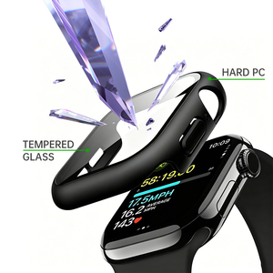 Étui rigide antichoc en PC avec protection d'écran en verre trempé intégrée pour <span class=keywords><strong>Apple</strong></span> <span class=keywords><strong>Watch</strong></span>, coque de protection intégrée - Product Image 2