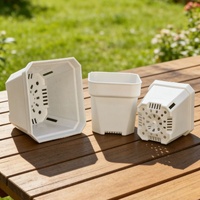 Pots à fleurs carrés blancs multi-tailles pour plantes succulentes, pots de semis épaissis et givrés pour la maison, le balcon et le bureau, vente en gros Chine
