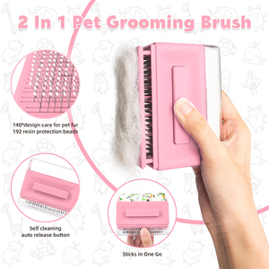 Cepillo DE ASEO automático de lujo 2023, suministros para mascotas de Año Nuevo, peine limpiador de pelo para gatos y perros, removedor de pelo para mascotas con pegatina elegante - Product Image 6