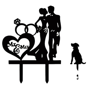 Adornos para tarta de boda para novia y novio con <span class=keywords><strong>palabras</strong></span> artísticas, recuerdos de boda - Product Image 1