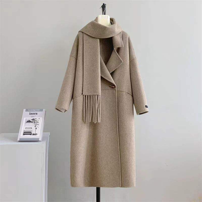 Haute couture Style coréen Double face cachemire Trench manteau