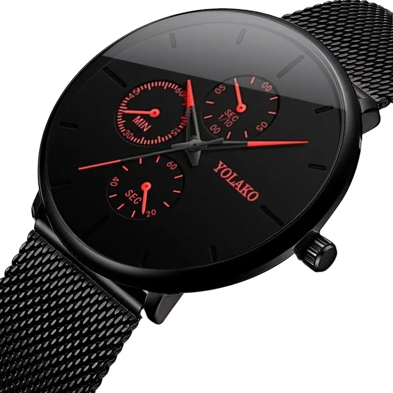 Wholesale Fashion Temperament Ultra-thin Mesh Belt Men's Watch High Quality Business Quartz Watch