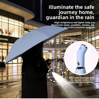 Parapluie publicitaire LED avec éclairage intégré, cadre surdimensionné à double nervure, ouverture automatique inversée, pliable et portable