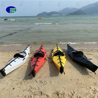 Kayak pliable individuel 390 cm blanc, rouge, jaune en PP – Canoë individuel détachable avec siège intégré