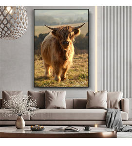 Décoration de la maison moderne animaux <span class=keywords><strong>jeune</strong></span> vache affiches imprime peinture mur toile impression highland vache art photo - Product Image 5