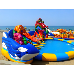 Công viên nước Inflatable trò chơi Inflatable Bouncer với trượt nước trẻ em hồ bơi - Product Image 5