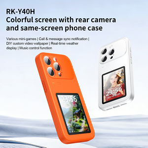 Coque de téléphone intelligente à technologie de pointe pour divertissement quotidien : Écran coloré à style infini + Projecteur selfie arrière + Mini-jeux + Synchronisation des notifications - Product Image 2