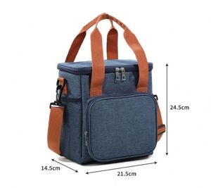Sac à déjeuner isotherme de grande capacité pour le camping en plein air, sac à bandoulière pour adulte, sac à déjeuner imperméable et isolé pour le travail - Product Image 6