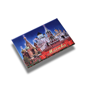 Imán de nevera rectangular personalizado con impresión UV en cuero PU, recuerdo de Moscú - Product Image 1