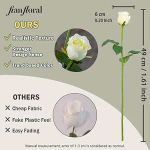 Hot Sale 49cm <strong>Silk</strong> Realistic Single Heads Small Rose Artificial <strong>Flowers</strong> Bride Bouquet Wedding Christmas Event Outdoor Indoor - Product Image 5