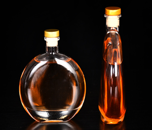 Bouteille de <span class=keywords><strong>vin</strong></span> rouge, de vinaigre de fruits ou de liqueur en verre, forme plate, design spécial, 100 ml, 125 ml, 250 ml, 500 ml, avec <span class=keywords><strong>bouchon</strong></span> en liège - Product Image 2