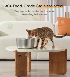 Fontaine à eau automatique pour chats de 3,2 L/108 oz, grande capacité, en acier inoxydable, pompe à eau ultra-silencieuse, distributeur d'eau pour animaux de compagnie - Product Image 6