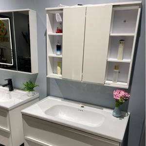 Moderno 2 <span class=keywords><strong>cassetti</strong></span> <span class=keywords><strong>bagno</strong></span> vanità LED luce Smart <span class=keywords><strong>specchio</strong></span> <span class=keywords><strong>bagno</strong></span> mobiletto <span class=keywords><strong>con</strong></span> lavandino <span class=keywords><strong>specchio</strong></span> di vetro - Product Image 4