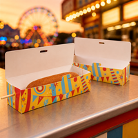Boîte à hot-dogs pliable écologique et recyclable, logo personnalisé imprimé, conteneur jetable résistant à la graisse pour la restauration rapide, Chine