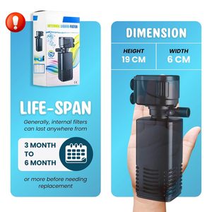Filtro de Acuario Premium de 15W, Sistema de Purificación de Agua para Peceras con Bomba de Alta Eficiencia, Filtración Mecánica y Biológica - Product Image 6