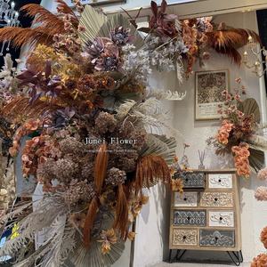 Automne rétro Maillard Style <span class=keywords><strong>fenêtre</strong></span> fleur Art décoration de mariage avec Tau Tau Tau Caramel couleur pâques fausse fleur en gros - Product Image 4