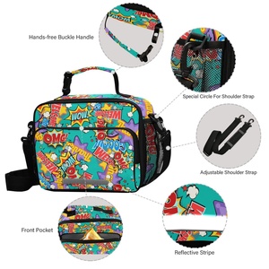 Sac à déjeuner isotherme pour enfants motif graffiti, sac fourre-tout personnalisé, sac à poignée portable réutilisable, sac isotherme pour enfants – Grande Vente - Product Image 4