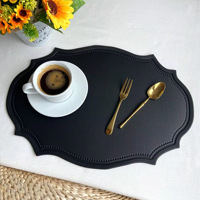 Napperon en cuir PU rétro européen Tapis de table de salle à manger étanche