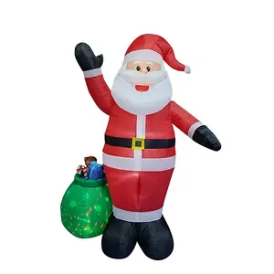 8英尺圣诞老人充气庭院装饰户外充气圣诞圣诞老人充气装饰品季节圣诞节