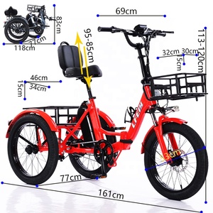 20 pollici Triciclo elettrico Trike 350W motore pieghevole telaio in lega 3 <span class=keywords><strong>ruote</strong></span> E <span class=keywords><strong>bici</strong></span> Triciclo <span class=keywords><strong>tre</strong></span> <span class=keywords><strong>ruote</strong></span> per adulti Cargo <span class=keywords><strong>bici</strong></span> elettrica - Product Image 6