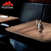 Ventes directes d'usine de comptoirs de restaurant laminés en HPL modernes et de tables basses à pieds en métal et de meubles de restaurant