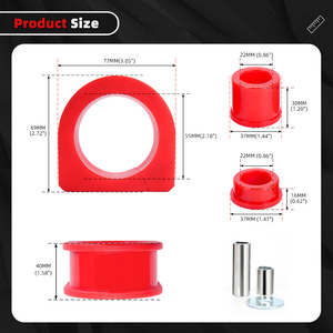 Kit de bujes de dirección y freno 8.10103G de poliuretano para Toyota 4Runner 96-04 Rojo - Product Image 2
