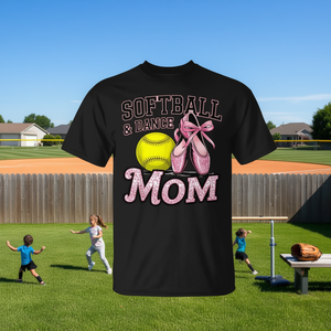 T-shirt Softball And Dance Mom, motif de chaussures de ballet roses, design Softball - Product Image 3