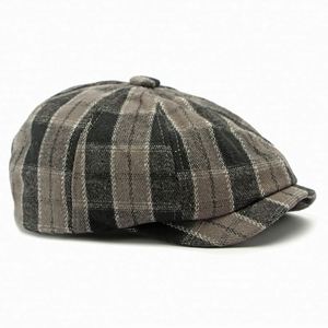 2024 New British Plaid 8 Panels Newsboy Cap Women Men Autumn Winter Vintage Beret <b>Hat</b> - Product Image 5