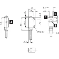 LES21K1000P3 Capteur laser à faisceau traversant, émetteur et récepteur