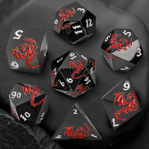 Ensemble de dés polyédriques en métal à motif de dragon personnalisé, en alliage de zinc, pour jeux de rôle, DND, jeux de société, cadeaux - Product Image 4