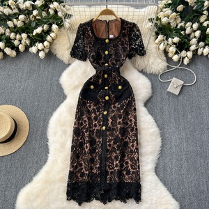 Robe de soirée midi de luxe pour femme, de qualité supérieure, brodée de dentelle, idéale pour les fêtes et les vacances - Product Image 5