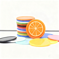 Nouveauté : Pièces de monnaie en plastique imprimées en gros, fruits 2D/3D, gravées et colorées, pièces de jeu imprimées, cadeau, pièce de monnaie en plastique personnalisée, orange