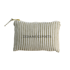 Bolsa de maquillaje de lino para cosméticos de viaje de gran capacidad ecológica al por mayor del fabricante directo elegante logotipo personalizado cremallera duradera - Product Image 1
