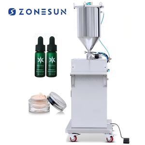 Machine de remplissage semi-automatique ZONESUN ZS-GTPP1 pour crèmes cosmétiques, mascara, liquides visqueux et pâtes, avec pompe à piston et trémie pressurisée - Product Image 1