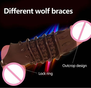 JoyPark Hochwertiger, weicher, phthalat freier Penis-Penis vergrößerung sring mit gepunkteten Ärmeln, <span class=keywords><strong>Spike</strong></span>-Ejakulation verzögerung kondom für Männer - Product Image 4