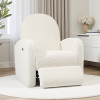 Fauteuil inclinable pivotant en tissu pour chambre d'enfant avec dossier arrondi, port de charge USB intégré