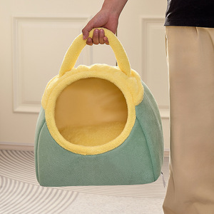 New type of semi-enclosed cat <b>bed</b> for winter warmth, thickened for added security, perfect for cats and dogs. - Product Image 2