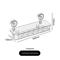 Étagère murale multifonctionnelle à ventouse en plastique sans perçage avec trous de drainage pour salle de bain et salon
