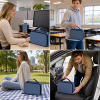 Sac isotherme portable personnalisé en polyester avec poignée de transport pour l'école, le travail, les pique-niques en plein air et les voyages