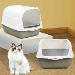 Top Exit Jumbo Hooded Cat Katzen toilette Extra große grau gefaltete Katzen toilette mit Katzen toilette und Deckel - Product Image 2