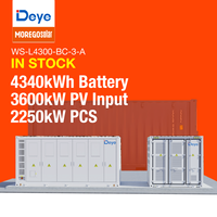 بطارية Deye WS-L4300 بسعة 4.34 ميجاواط ساعة للاستخدامات الصناعية مع نظام تبريد سائل، بطارية ليثيوم فوسفات الحديد (LiFePO4) للاستخدام الخارجي بمعيار IP55، نظام تخزين طاقة (ESS) مدمج في حاوية C4، موزع معتمد من Moge