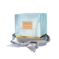 Ensemble de bougies style scrunchie, 50 pièces, boîte-cadeau, imprimé, emballage avec couvercle et boîte à cadeau