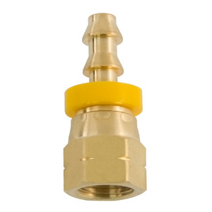 Brass Push On Hose Fitting 1/2 In Inner Diameter Female Swivel For Plumbing Hoses - Product Image 1