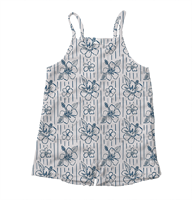 Combinaison rétro en gaufre pour petite fille, bretelles spaghetti, imprimé floral, tenue décontractée pour les vacances d'été, vêtements de plage mignons pour enfants