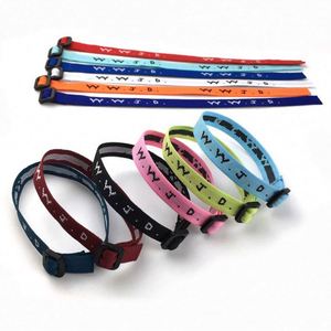 Braccialetti WWJD Colorati in Rete Intrecciata, Regolabili e Personalizzabili con Scritta 'What Would Jesus Do' - Product Image 1